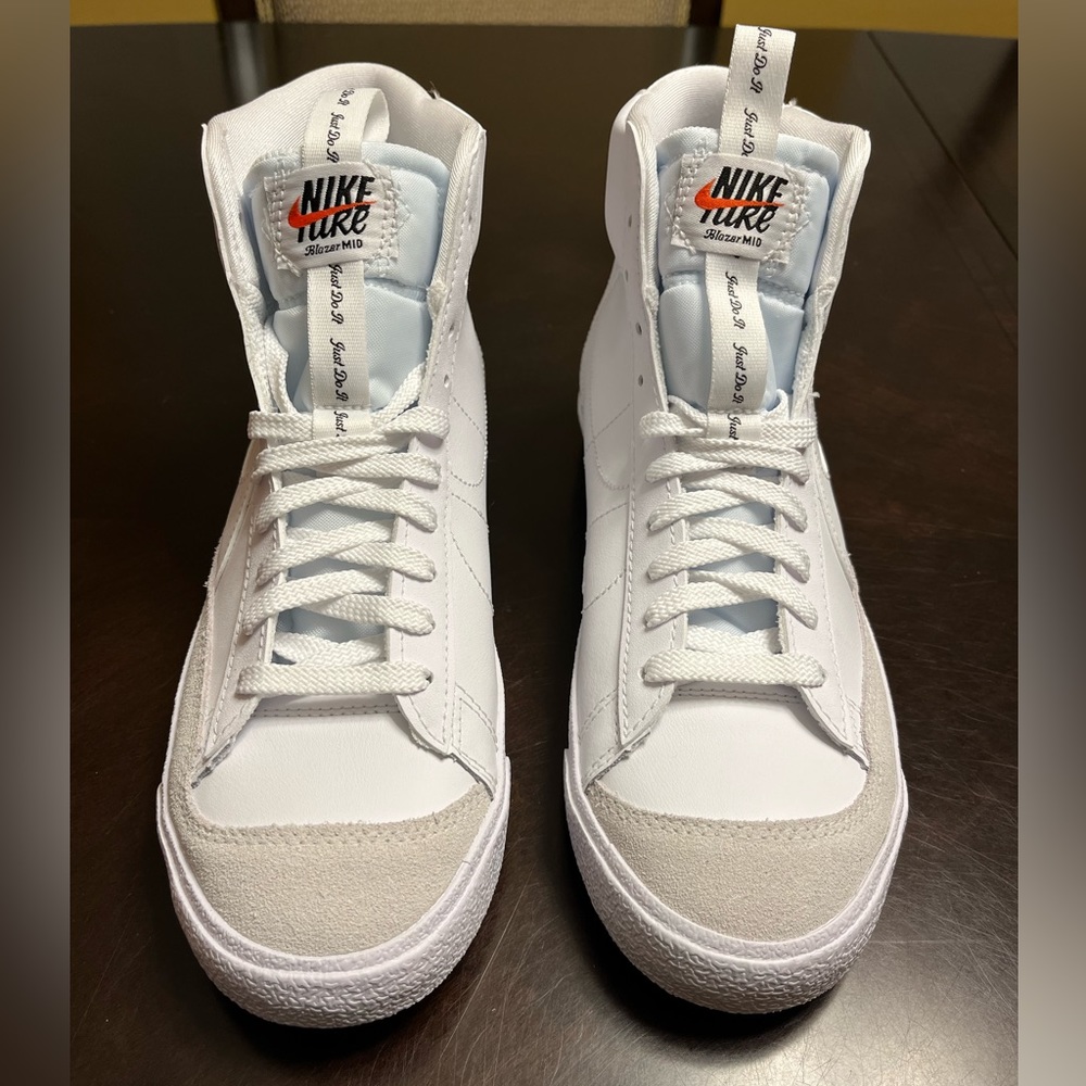 New Nike Blazer Mid 77 Leather White Sneaker Shoes 6Y - Picture 4 of 12